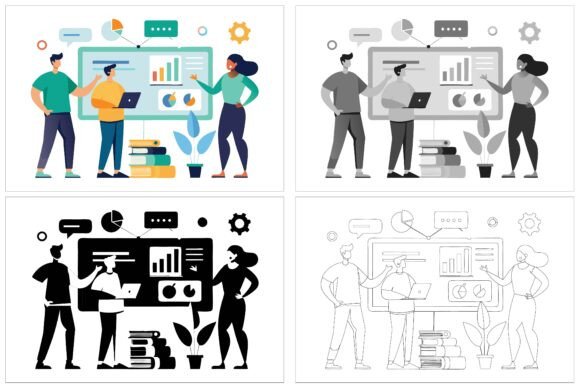 Business Meeting Illustration Set: A Versatile Collection for Modern Creatives