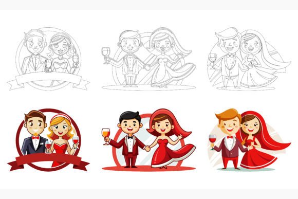 Couple Drinking Wine: Elegant AI Vector Art for Your Projects