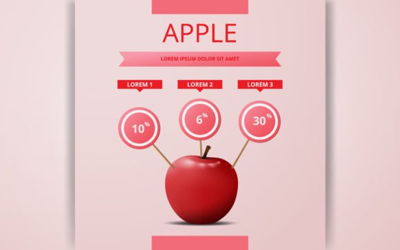 Red Apple Fruit Doodle Infographic: A Versatile Visual Tool for Creators