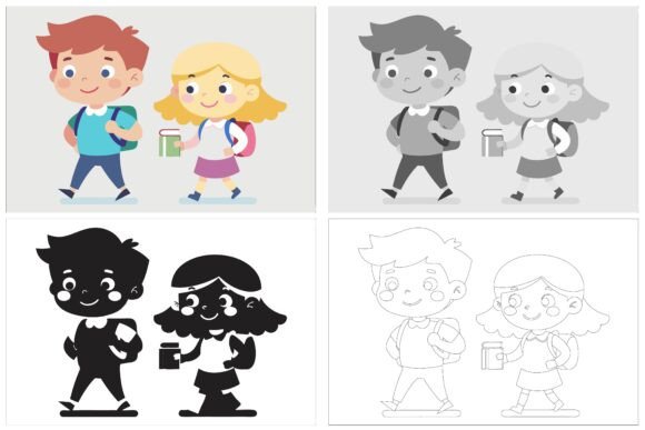 School Cartoon Vector: Flexible Illustrations for Modern Projects