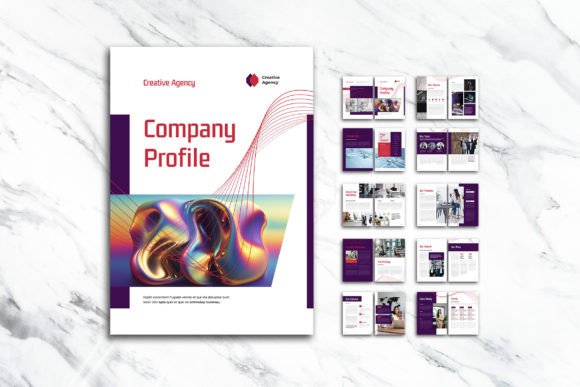 White Purple Elegant Company Profile: A Versatile InDesign Template for Professional Brand Presentations